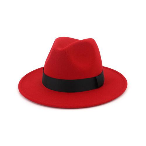Breathable Solid Color Classic Black Elastic Fedora Hat Uni Wool Felt Jazz Hats Elegant Men Women Wide Brim Panama Trilby Cap