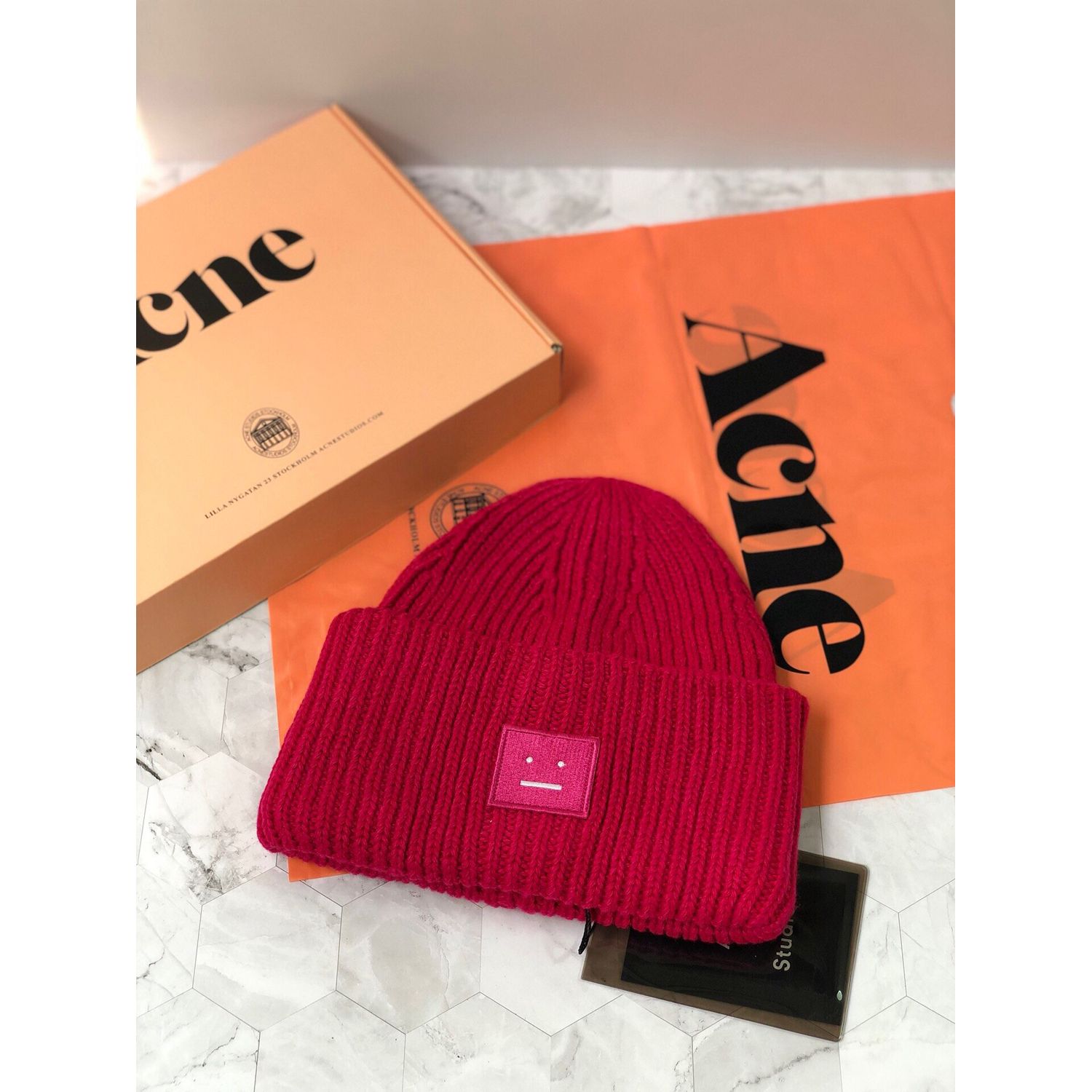 acne Unisex men's and women's autumn and Winter HAT wool cashmere hat double layer warm couple's hat warm knitted hat
