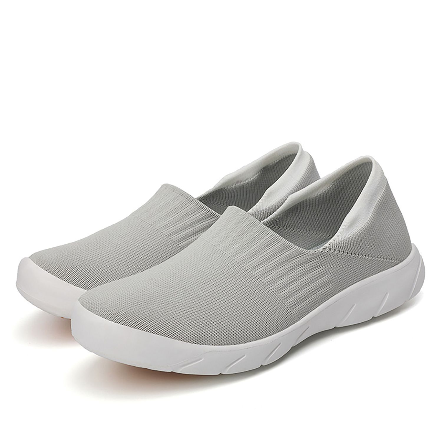 Casual Women Knit Breathable Slip-on Sneakers Sports Running Walking Flat Shoes