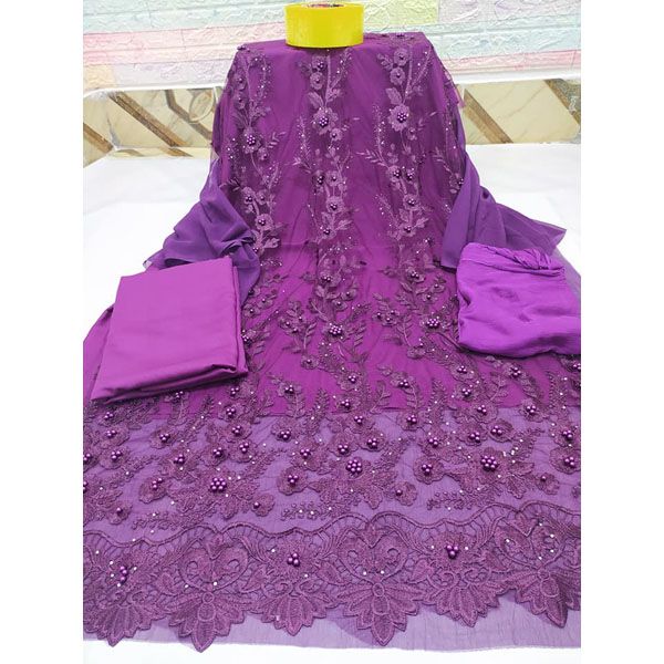 Beguni Color Indian Unstitched Georgette Three Piece For Women Collection Shalwar Kameez