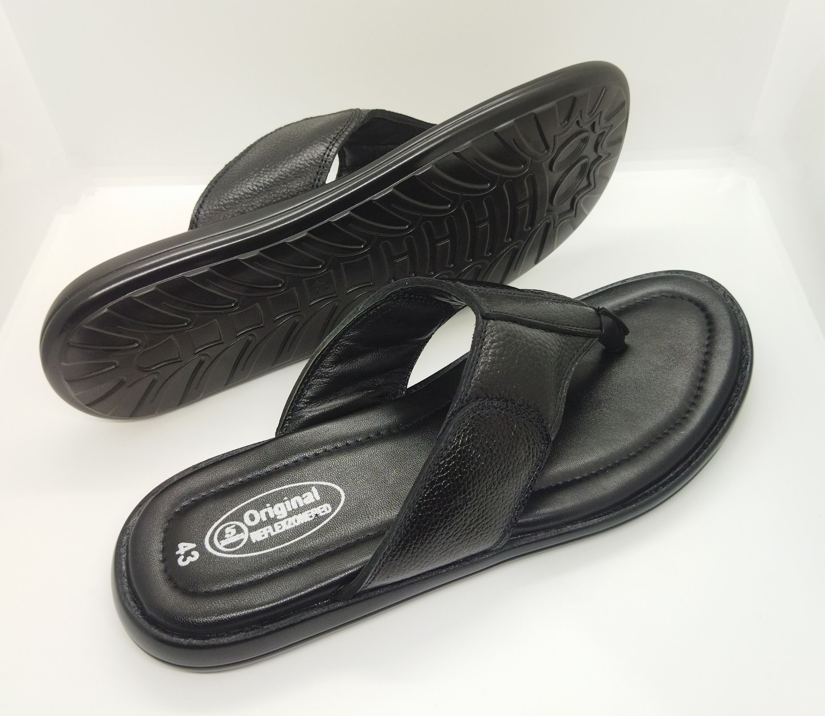 Leather casual sandals for men