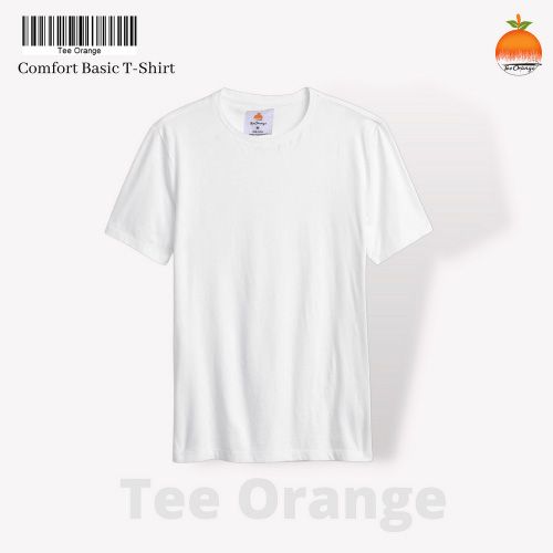 Tee Orange White Round Neck Half Sleeve Comfort T-Shirt
