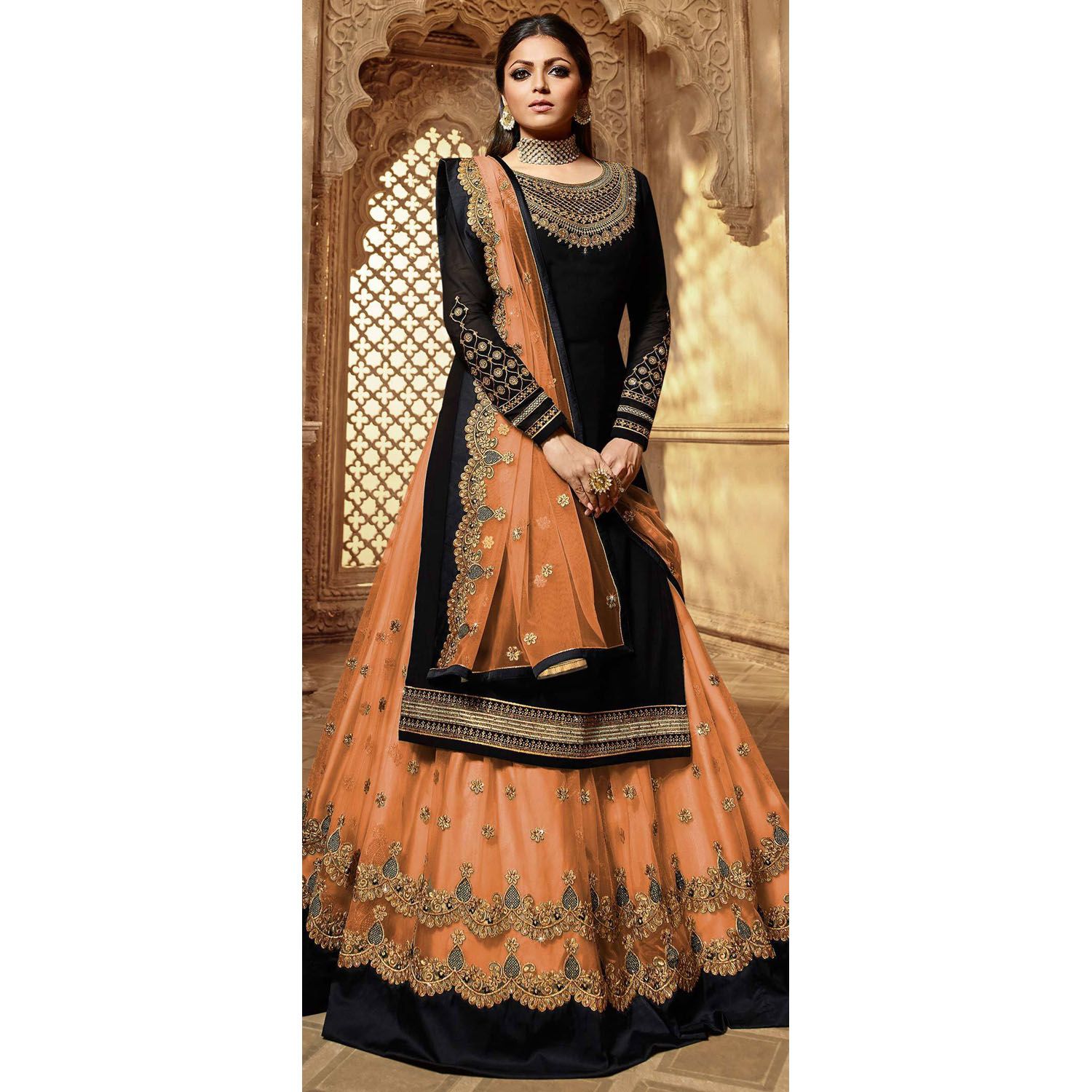 Semi-stitched Georgette Party Dress for women