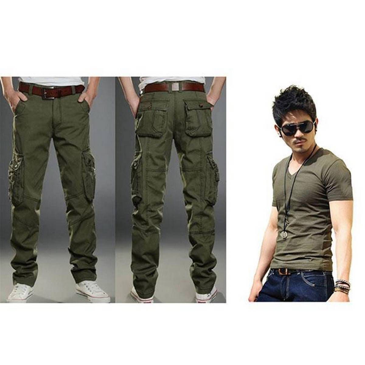 Olive Twill casual Cargo Pant for Men