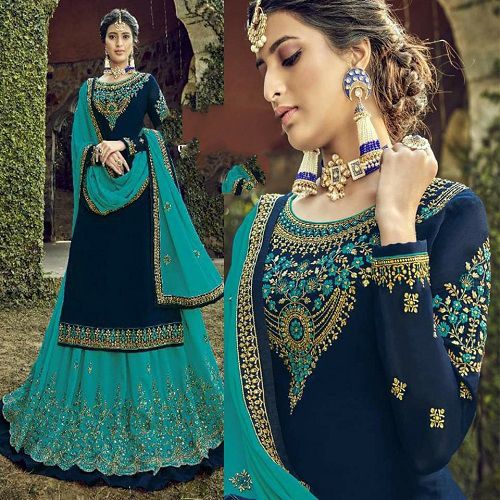 Weightless Georgette Embroidery Sharara Suits