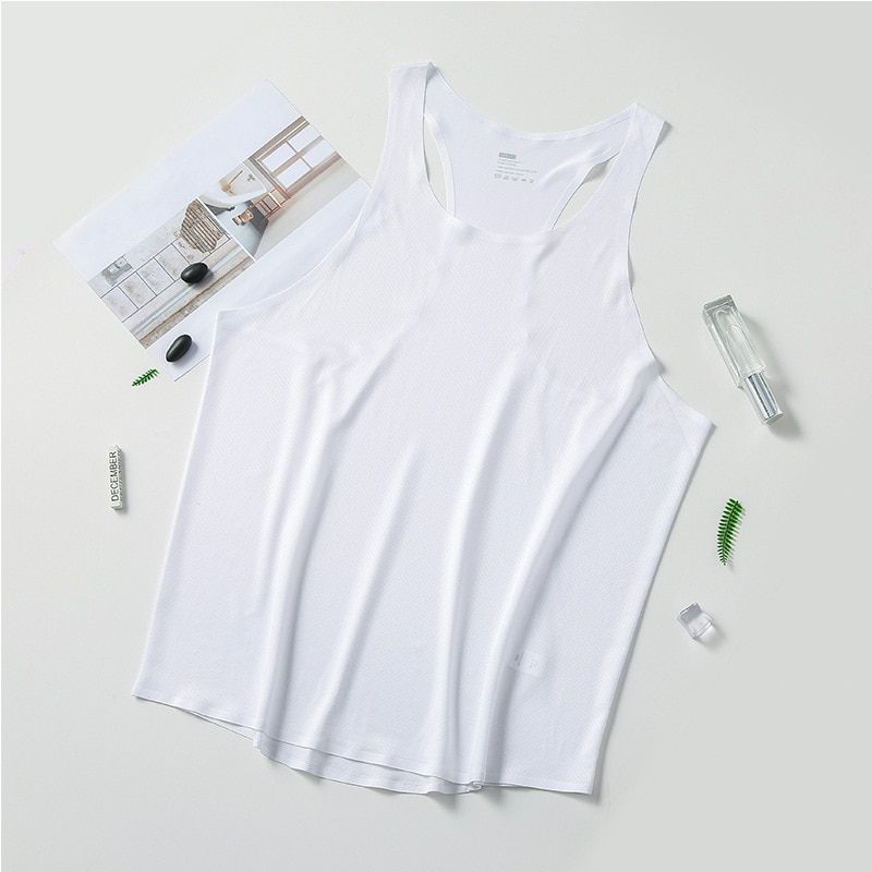 Summer New Men's Vest Sleeveless Loose Quick-drying Breathable Running Training Fitness Srts Vest TaTops Mens Clothing