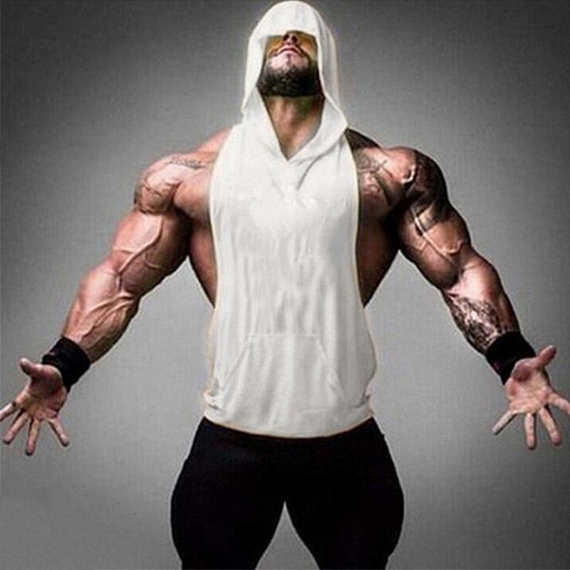 Men Bodybuilding Hoody shirt Cotton Tatop Gym Fitness Tanktops Gorilla Print Vest Male Workout Srtswear Stringers