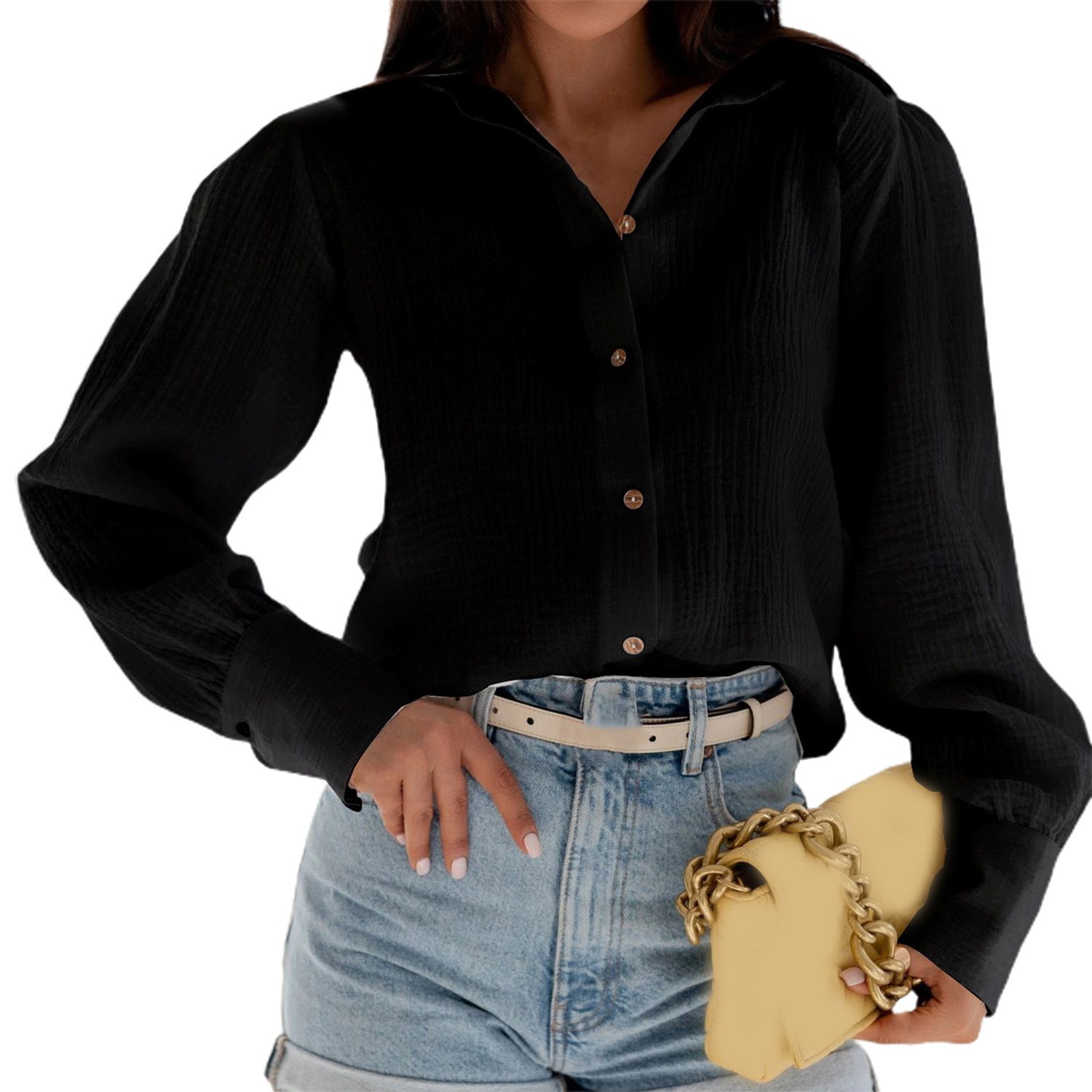 Spring Top Pure Colors Comforle Women Shirt