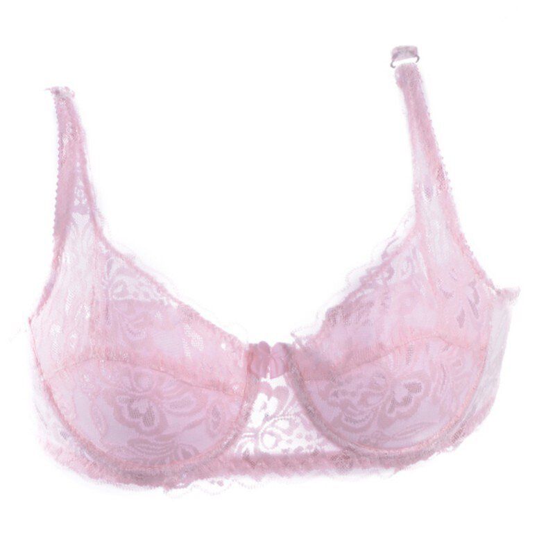 Women Bra Corset Sexy Underwire 3/4 Cup Padded Lace Sheer Brassie Sexy Lingerie Femal Underwear Lingerie Corset Pink Beauty New