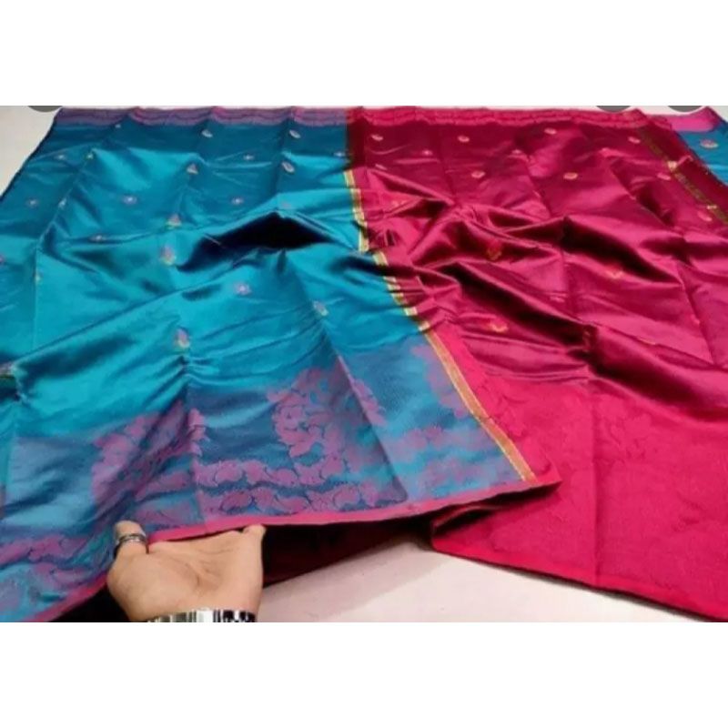 Eye catching Meena Jamdani Saree for Womens Fashion-Pest color