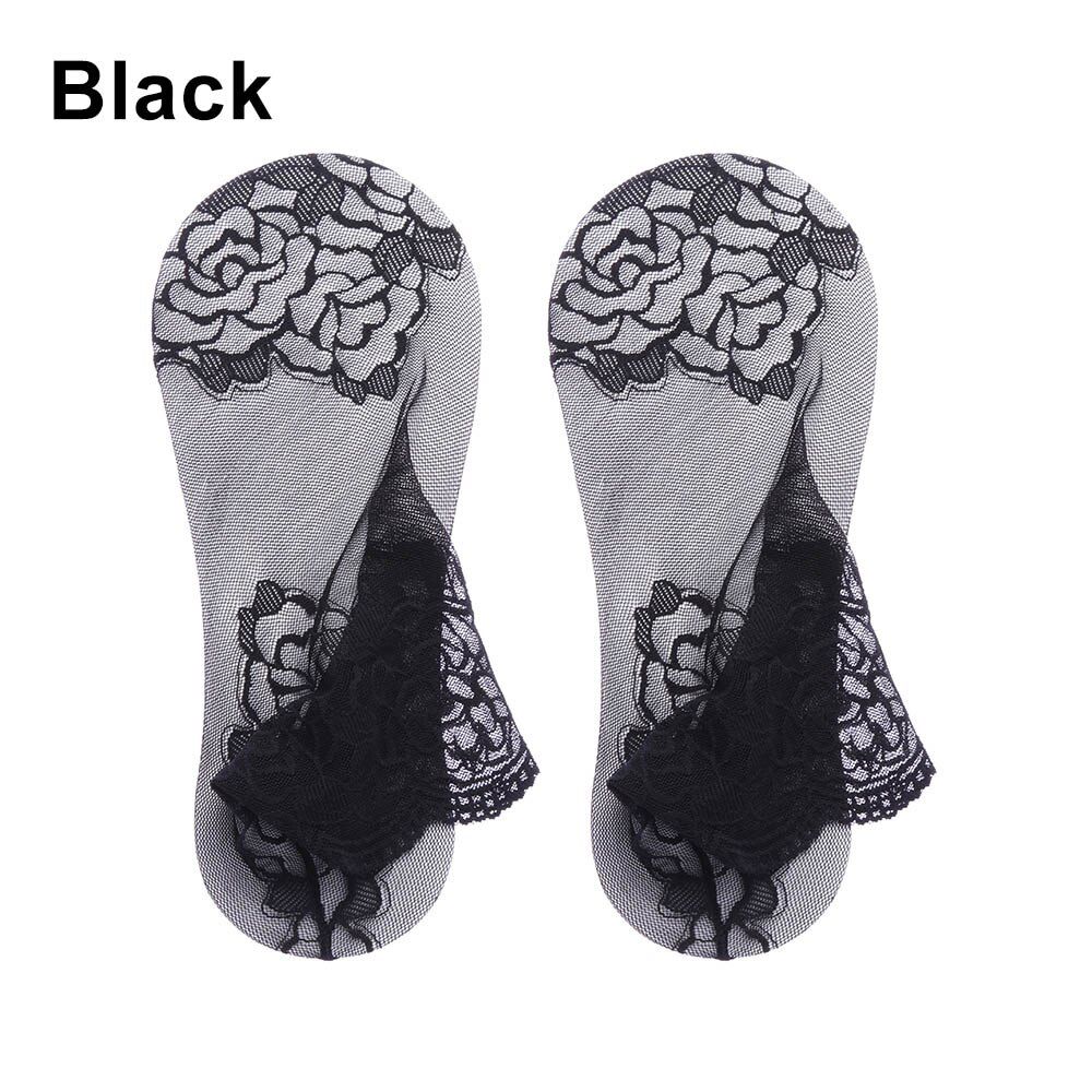 Low Invisible Ankle Transparent Hollow Out Socks Spring Summer Style Woman Girls Lace Flower Short Boat Sock Antiskid Slippers