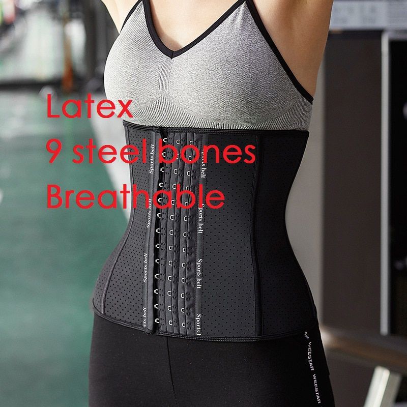 Aiconl Latex Waist Trainer Corset Belly Plus Slim Belt Body Shaper Modeling Strap Body Ficelle Waist Cincher fajas colombianas