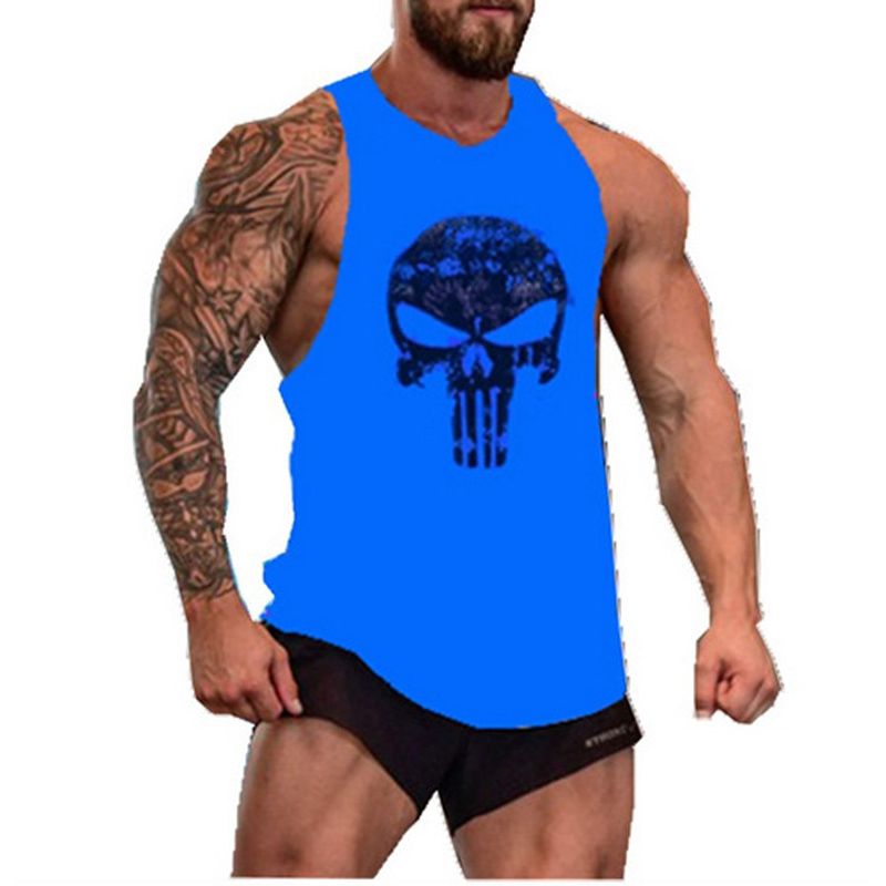 Cotton Gym Bear Print Tatops Men's Sleeveless Vest Boys Workout Clothes Undershirt Fitness Threading Tatop M-2XL