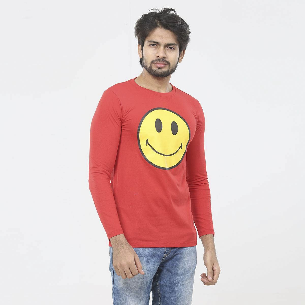 Cotton Casual T-shirt for Men - red