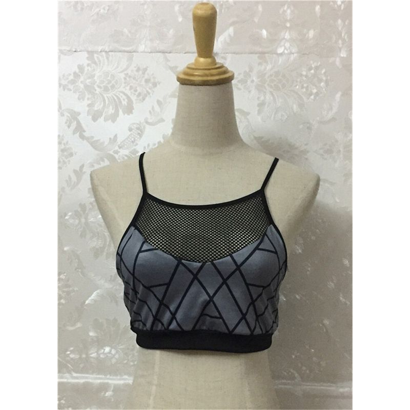 CHRLEISURE  Women Bras Polyester Net Yarn Splicing Perspective Clothes Backless Streetwear Push Up Girl Bra