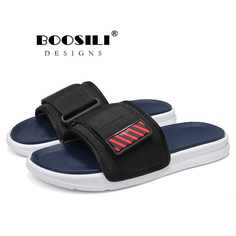 Sto Feminino Sale Ztillas Hombre 2020 New High Quality Breath Slippers Sandals Men Outdoor Cool Male Stripe Flat