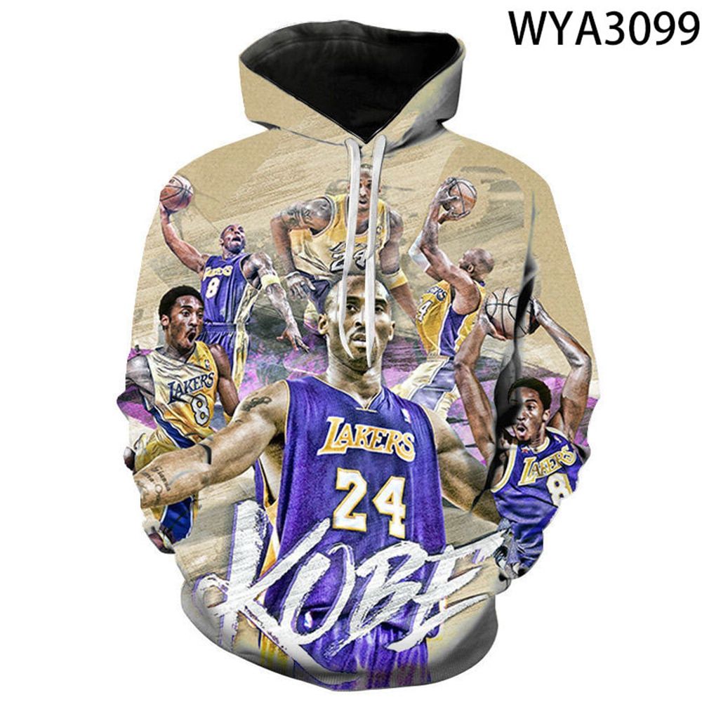 Winter 3D Printed  Hop Hoodie Kobe Men's Women's Streetwear Sweatshirt Harajuku Hoodie Boys Girls Junior Jackets
