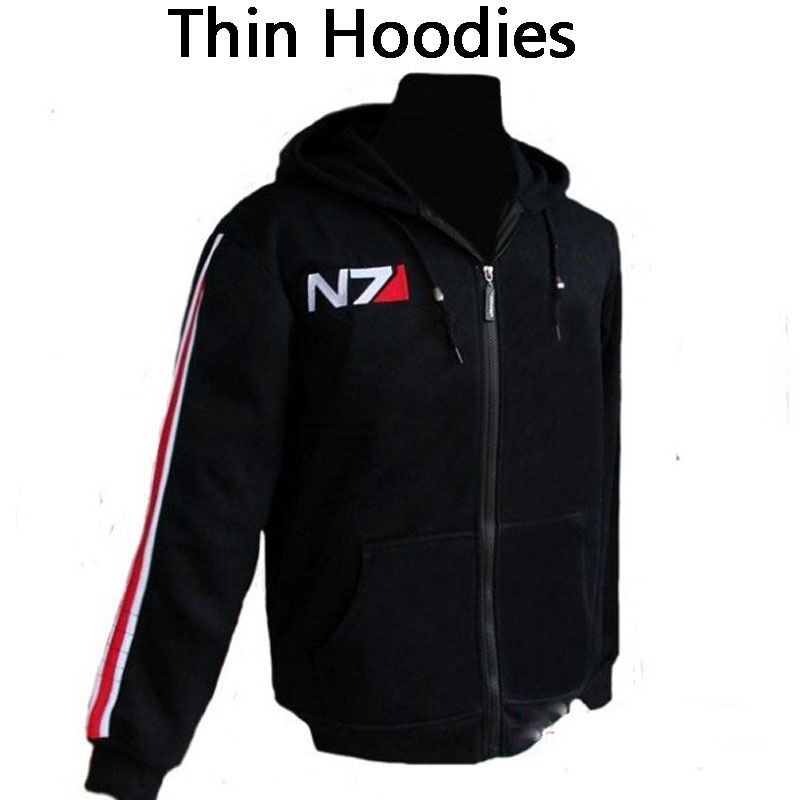 Mass Effect Hoodies Men Anime Zipper Sweatshirt Male Tracksuit Cardigan Jacket Casual Hooded Hoddies Fleece Jacket N7 Costume