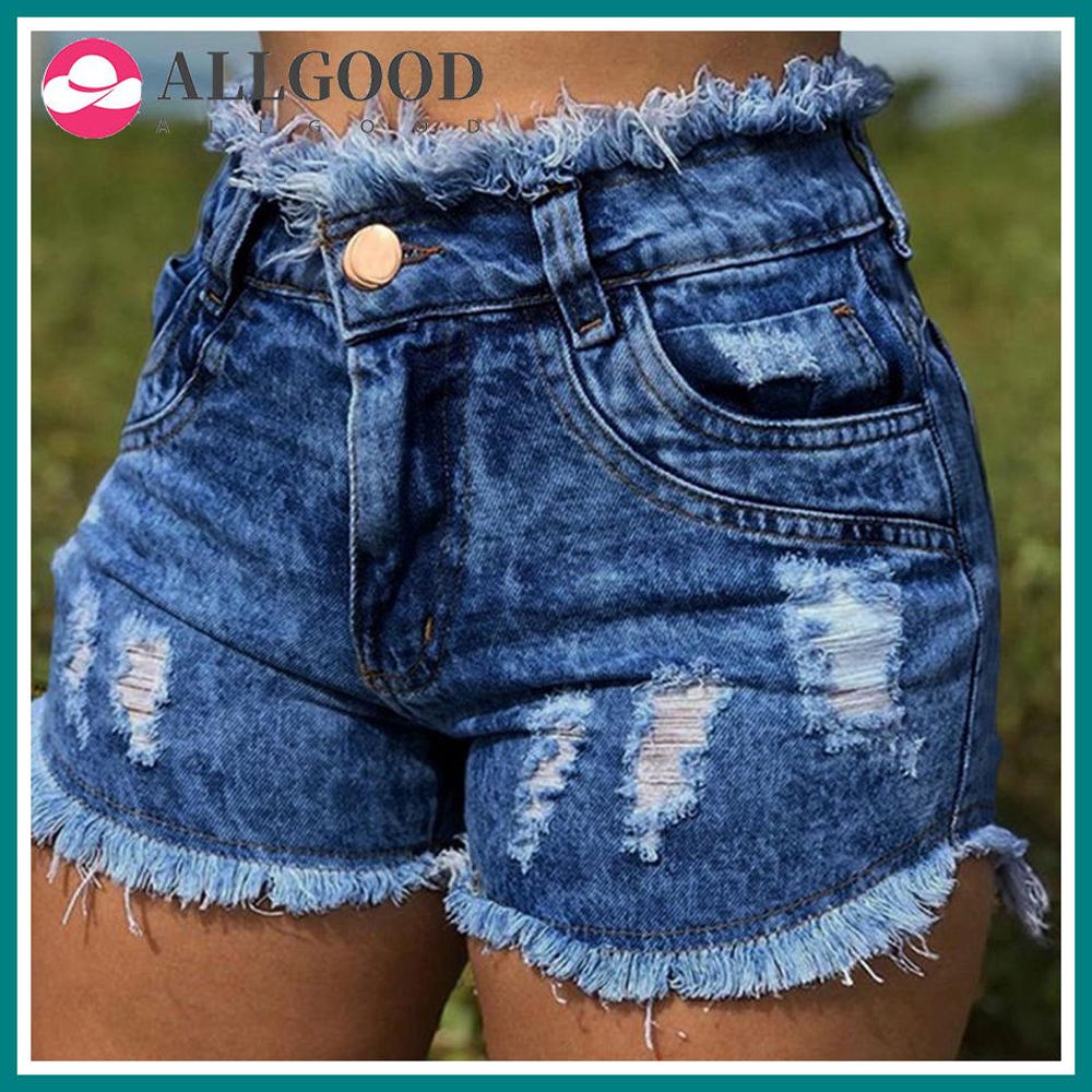 women's summer denim shorts fashion tassel jeans shorts sexy Skinny high waist shorts plus size S-3XL
