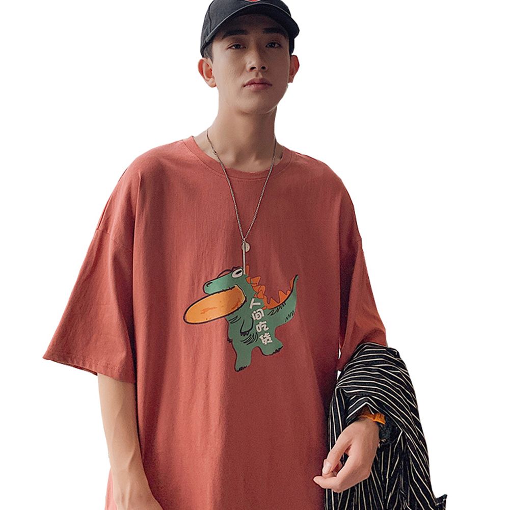 Men Women -shirt Cute Llittle Dinosaur Printing Couple ee Oversize Loose Short Sleeves Shirt