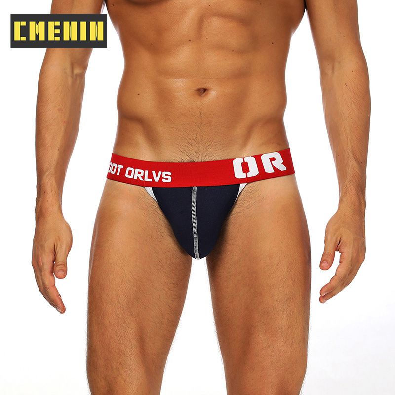 CMENIN Soft ORLVS (1 Pieces) Stripe Cotton  Men Underwear thongss Mens Jockstrap Sissy thongss And G strings CMENIN Soft Soft Dot Innerwear OR151