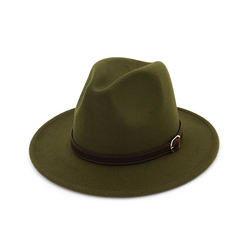 2020 new Fedora Belt Hat Men Women Imitation Woolen spring Winter Felt Hats Men Fashion Jazz Hat Fedoras Chapeau wholesale