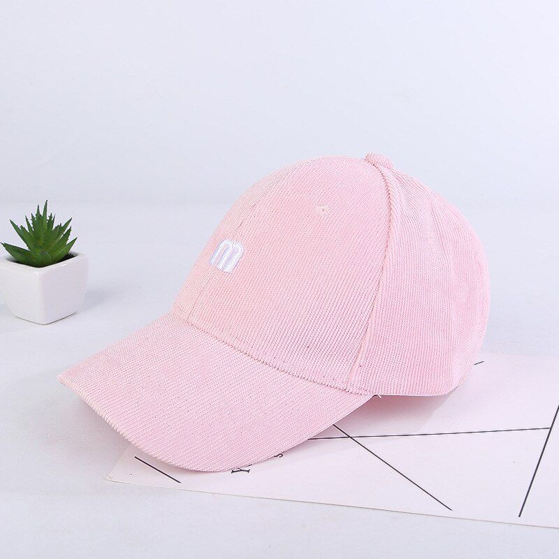 winter women thick corduroy caps letter embroidery cap fashion men warm cap Adjustable outdoor Casual hat