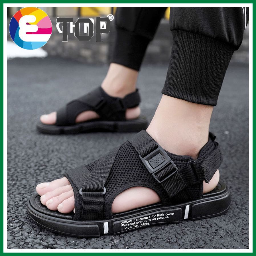 Summer Men Sandals Gladiators Casual Roman Shoes Breathable Mesh Beach Sandals Soft Sole Black Shoes For Men