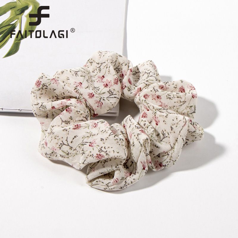 Floral Women Hair Ties Pastoral Style Scrunchies for Girls Elegant Sweet Ins Style Hair Ropes Ponytail Hair Accessories