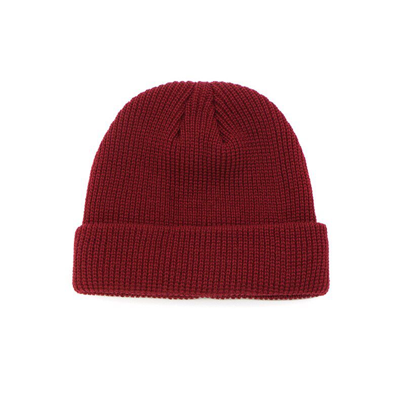 Men Knitted Hat Beanie Skullcap Sailor Cap Cuff Brimless Retro Navy Style Hat