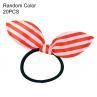 20Pcs Blk Thick Hair Elastics Hairba Rabbit Ears Shape Ponytail Hair Ties