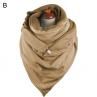 Fashion Women Autumn Winter Solid Color Button Soft Wrap Thick Warm Scarf Shawl