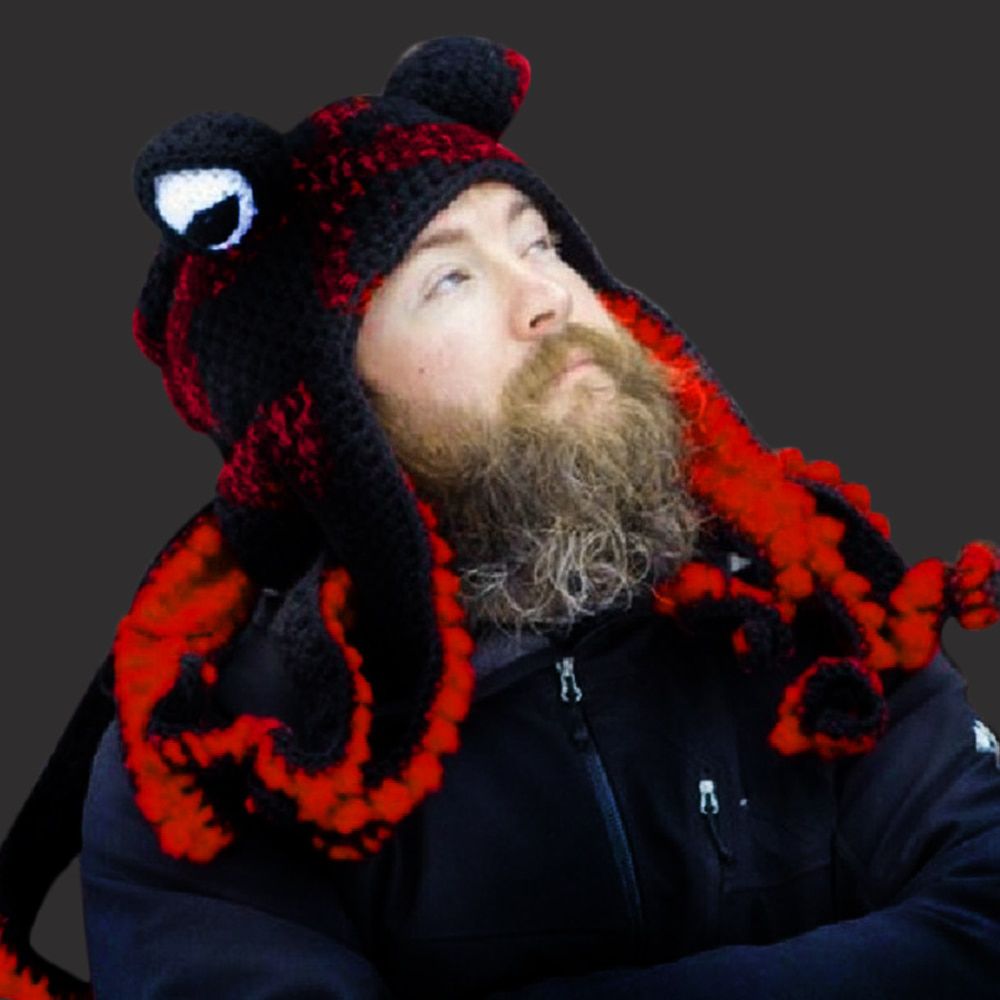 Knit Octopus Hats Beard Hand Weave Wool Christ Cosplay Party Funny Tricky Headwear Warm Winter Men Hat Bonnet Dropsping