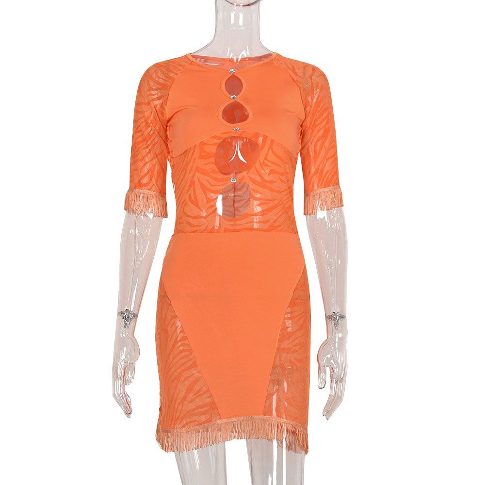 hiri Cut Out  Zebra Mesh Transparent Women's Mini Dress for Beach Holiday Night Club Party Bodycon Pencil Short Dresses