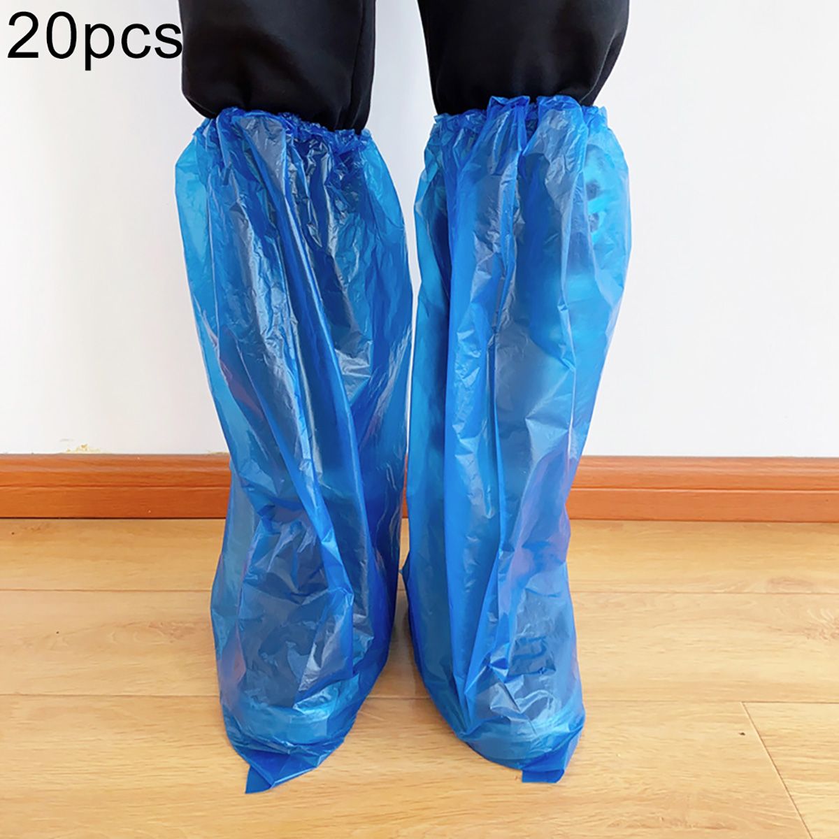 20Pcs Disposable Waterproof Anti-skid Rainy Day High Shoes Boot Cover Overshoes