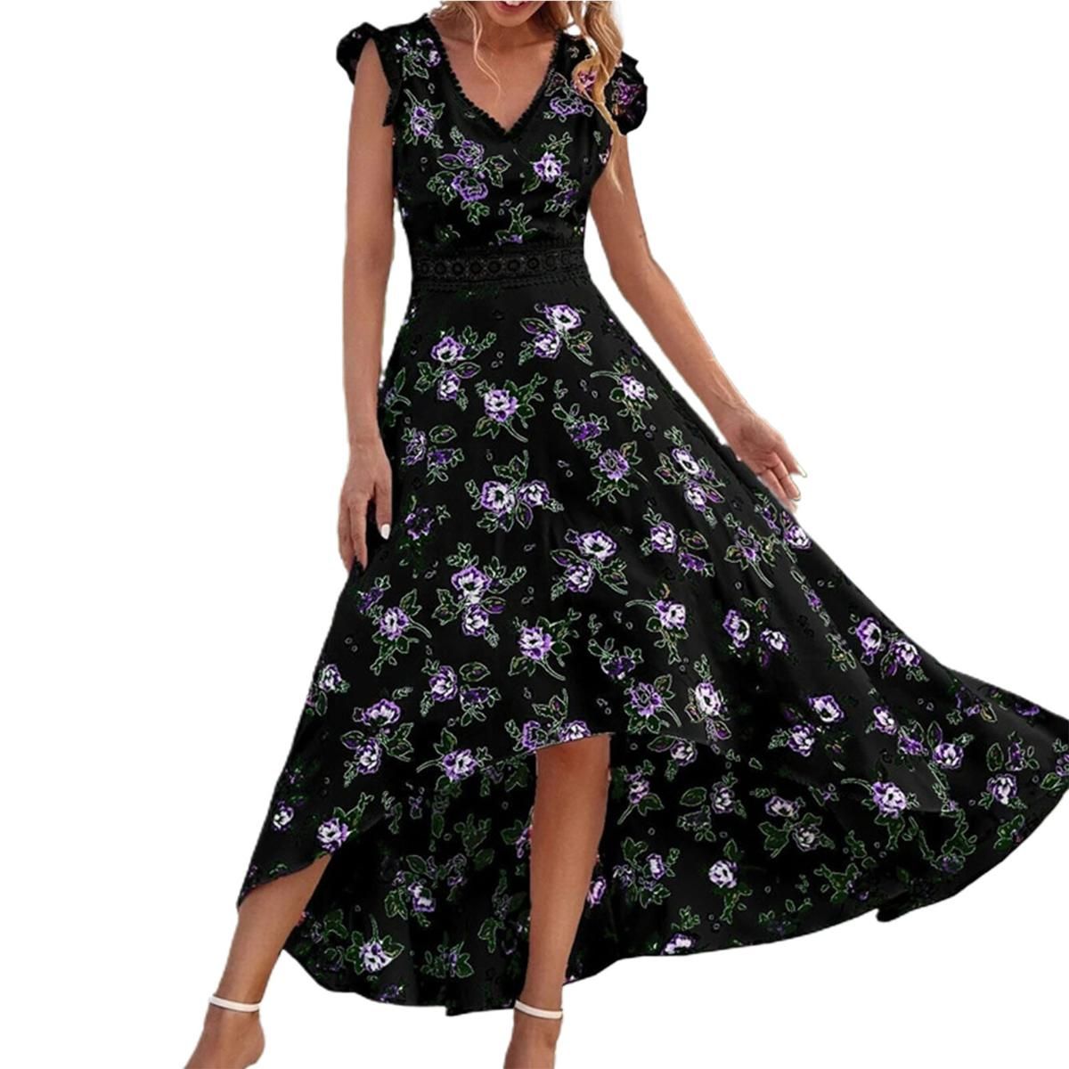 Female Dress Beautiful Floral Print Sleeveless Beh Holiday Dress