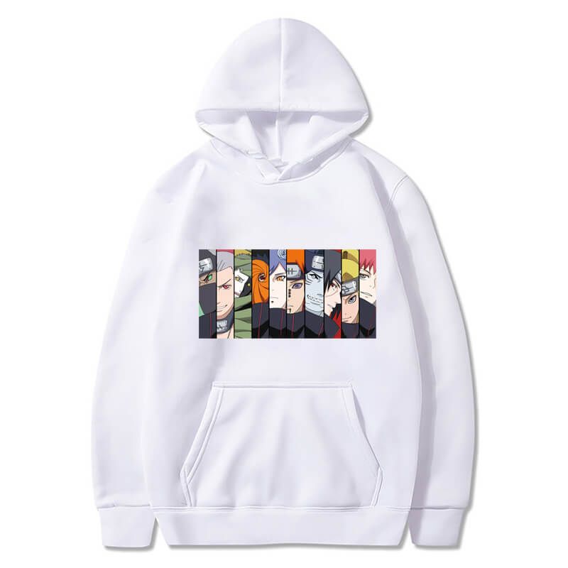 Japanese Anime Akatsuki Cloud Symbols Print Men Hoodies Sasuke Akatsuki Cosplay Sweatshirts Unisex Oversized Streetwear Tops