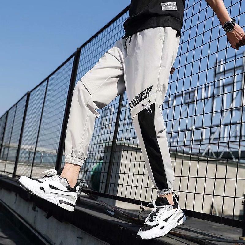 Men's Side ckets Cargo Harem Pants Ribbons Black  Hop Casual Male Joggers Trousers Fashion Casual Streetwear Pants