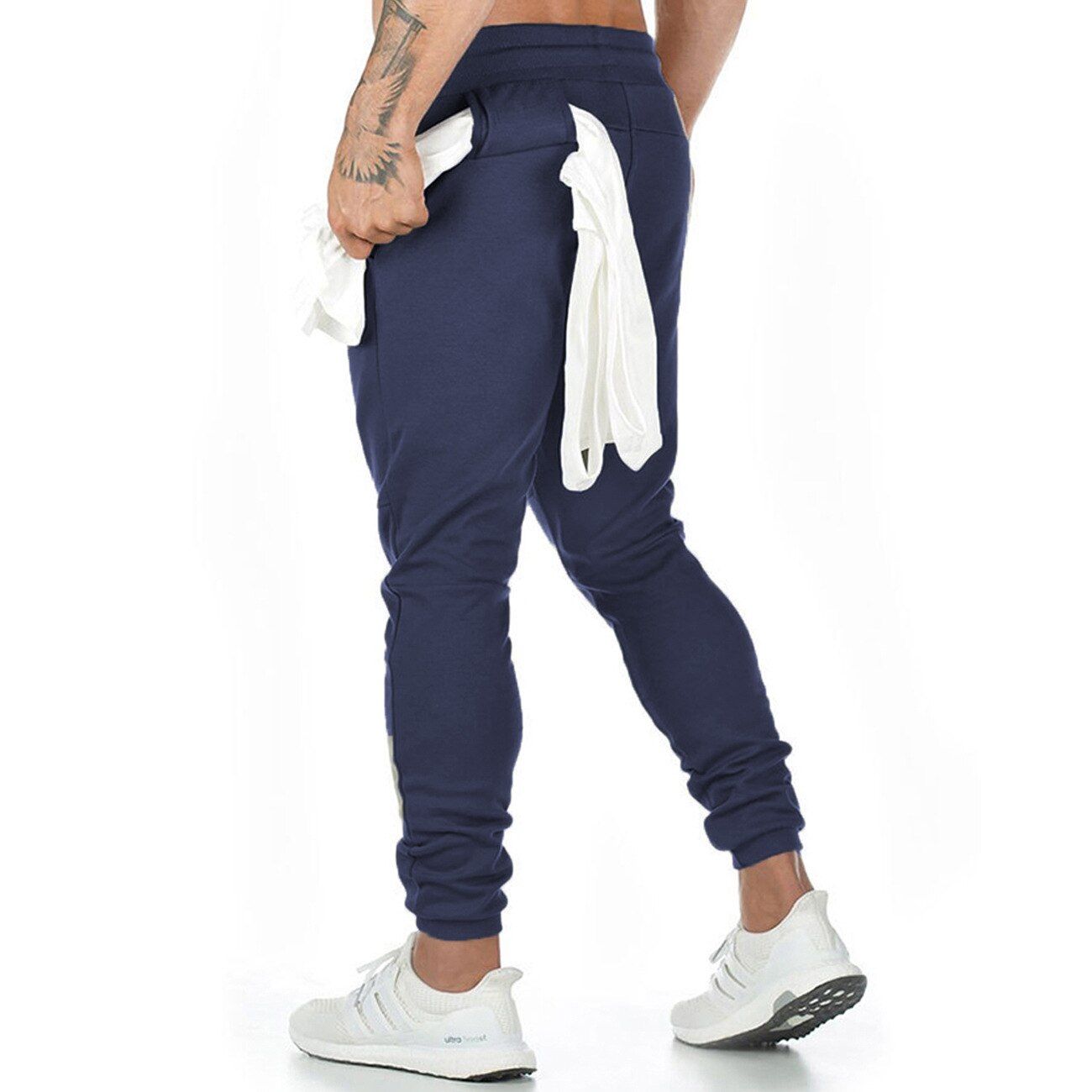 muscle fitness brothers sports trousers men's autumn leisure running equipment training Slim squat foot pants