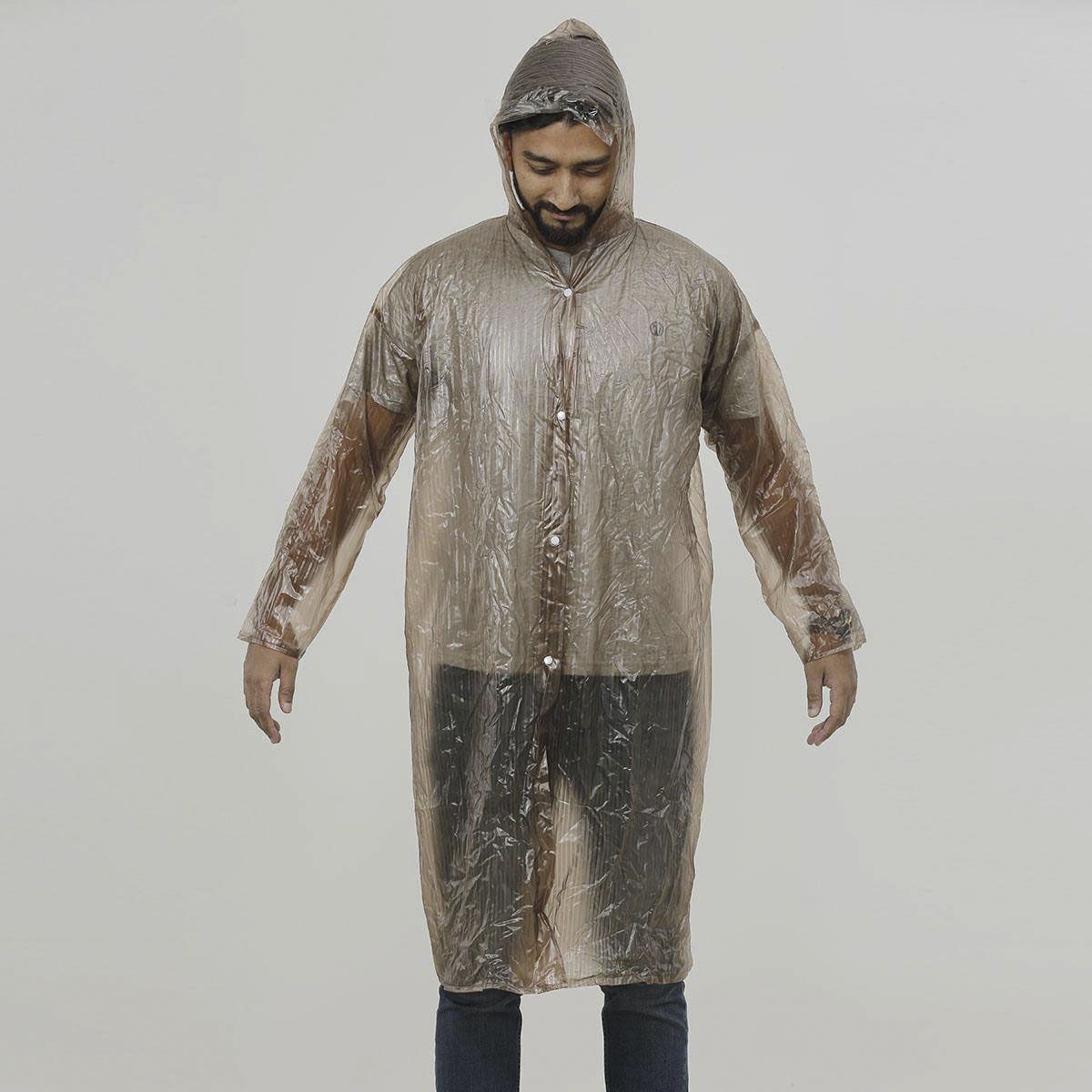 Polyester Rain Coat Coffee