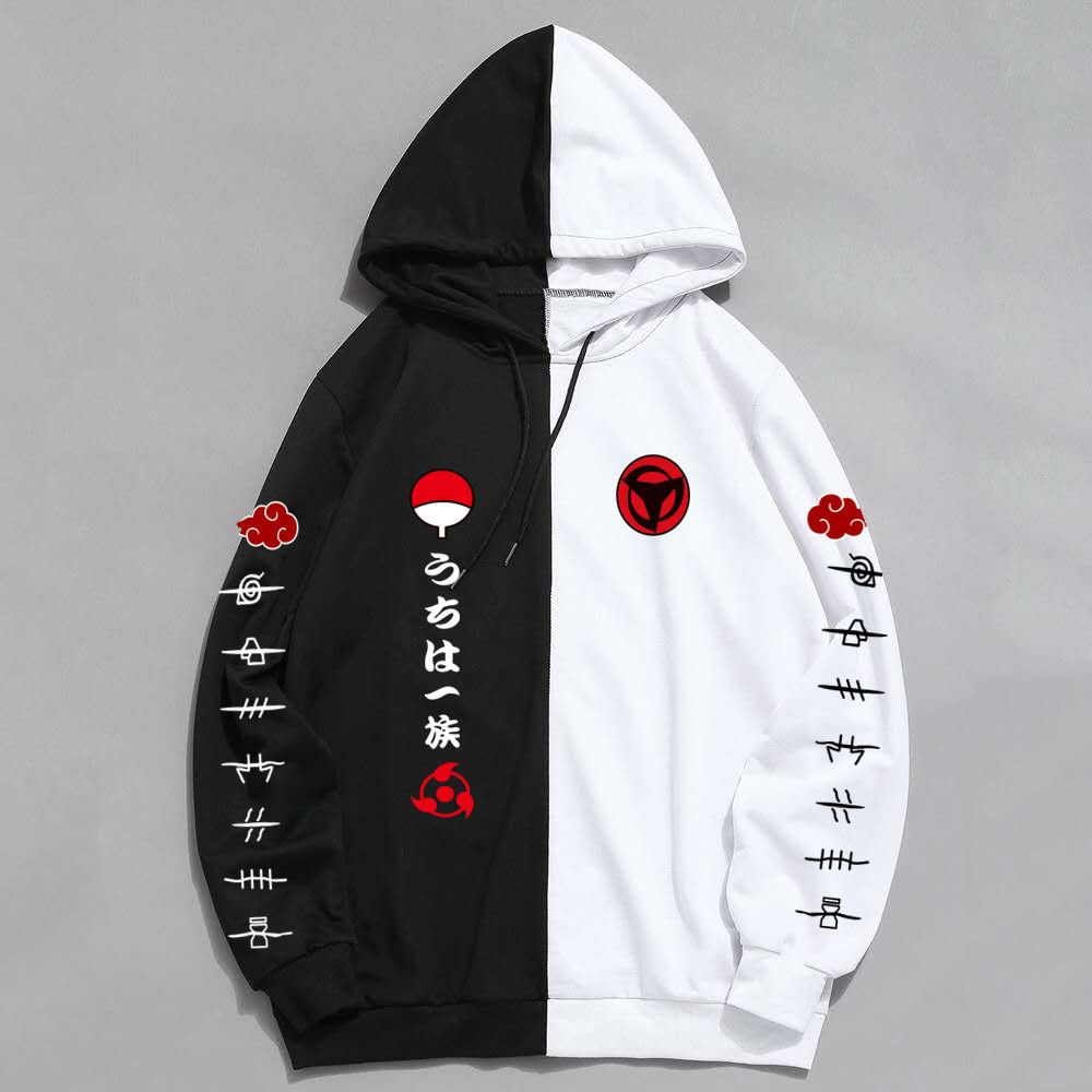 Sale Double Color Hoodie Fashion Akatsuki Print Pullover Sweatshirt XS-4XL Large Size Anime Men Women Hoodies