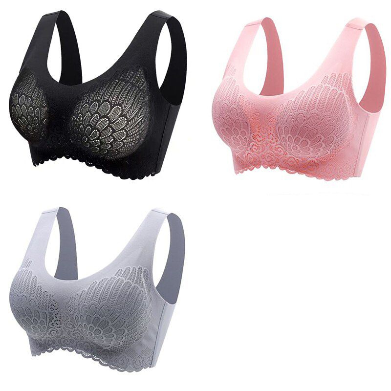 Dropshipping  Link 3pcs Latex Bra Seamless Bras For Women Underwear BH Push Up Bralette With Pad Vest Top Bra
