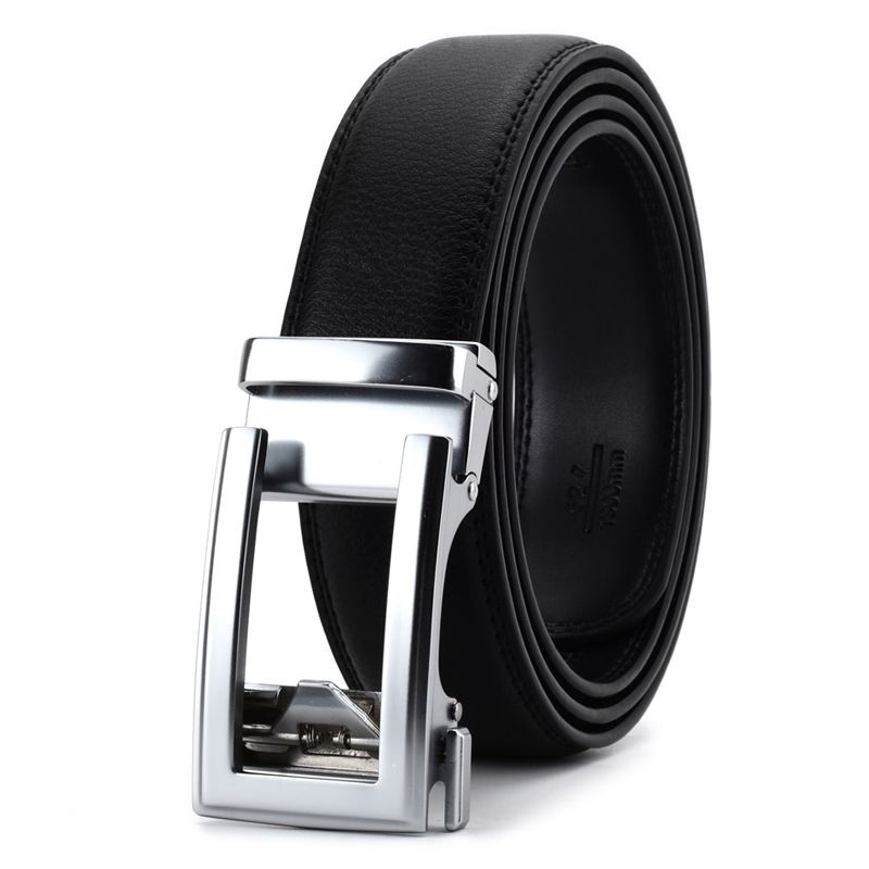 WOWTIGER black Luxury high quality Cowhide leather 35mm Fashion Designer Belts for Men Sliding Automatic Buckle Ratchet Men Belt