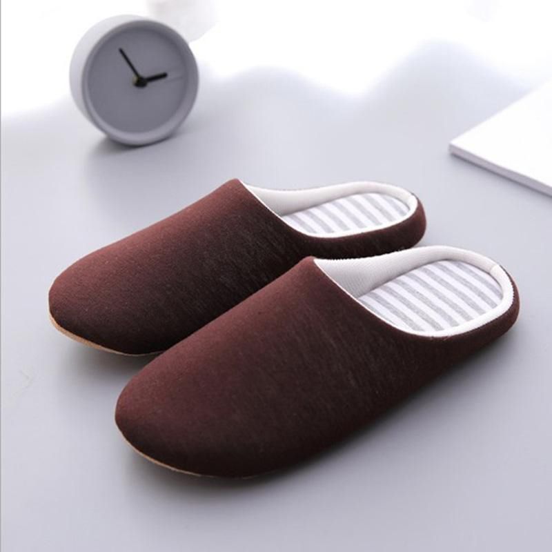 Autumn & Winter Men Women Cotton Slippers Soft-soled Non-slip Warm Home Indoor Slippers (38-45)