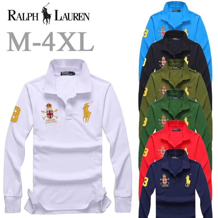 OIMG Ralph-Lauren Men'S Long Sleeves Polo Shirt Badge Logo Printed Long Sleeve No 3 Embroidery Polo Collar Casual Shirt Sweatshirt