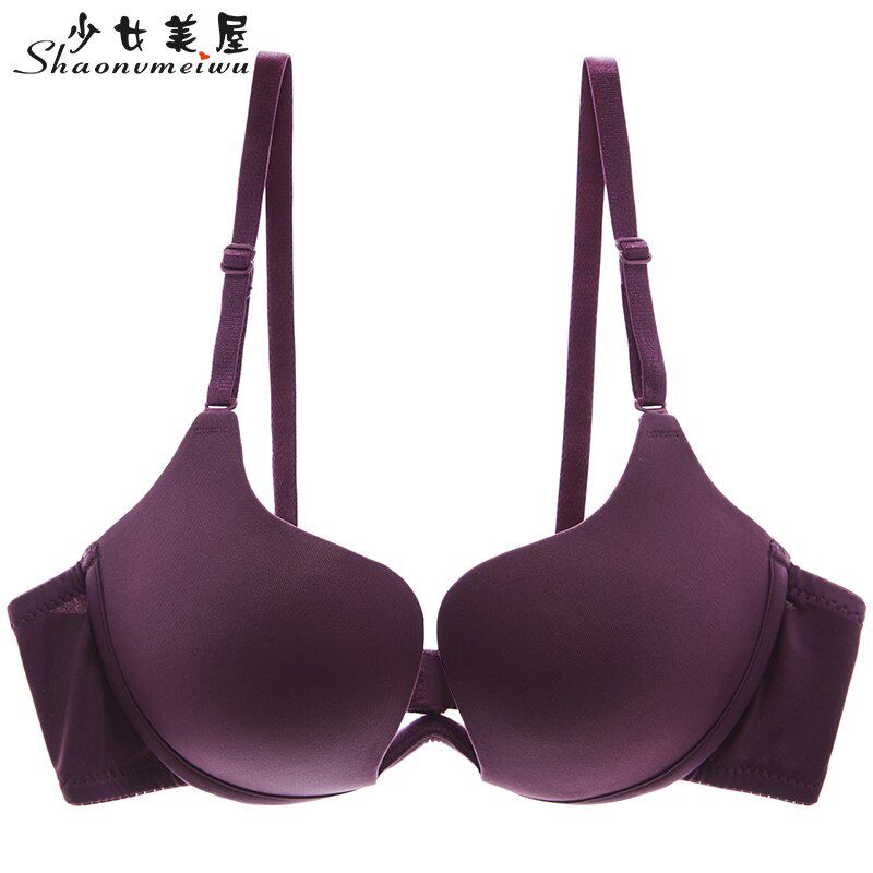 shaonvmeiwu Winter gathered bra backless dress U shape back hanging neck invisible lingerie bra for women