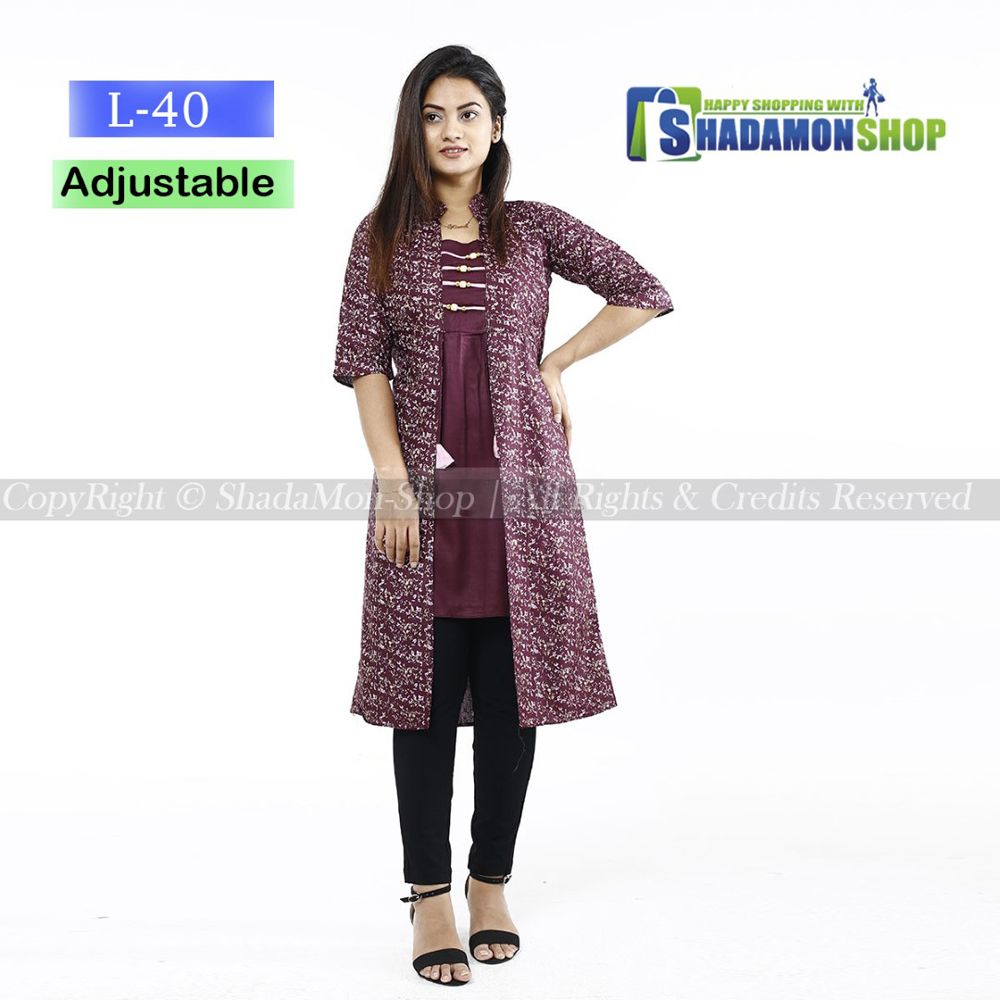 Kurti For Girls Long Linen Readymade Stylish Koti Hot (1 Pcs) ShadaMon Shop