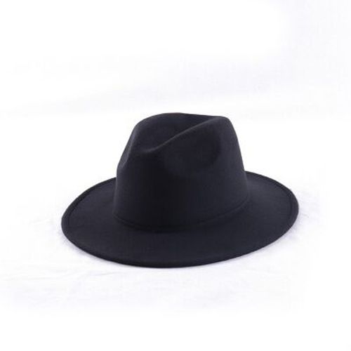 2019 Autumn Winter Womens Felt Hat Fedoras Big Brim Hats For Women British Style Vintage Church Hats Lady Flat Brim Fedoras
