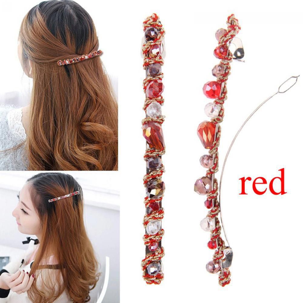 【ALLGOOD】Elegant Women Korean Crystal  Barrette Hairpin Clip Hair Accessories