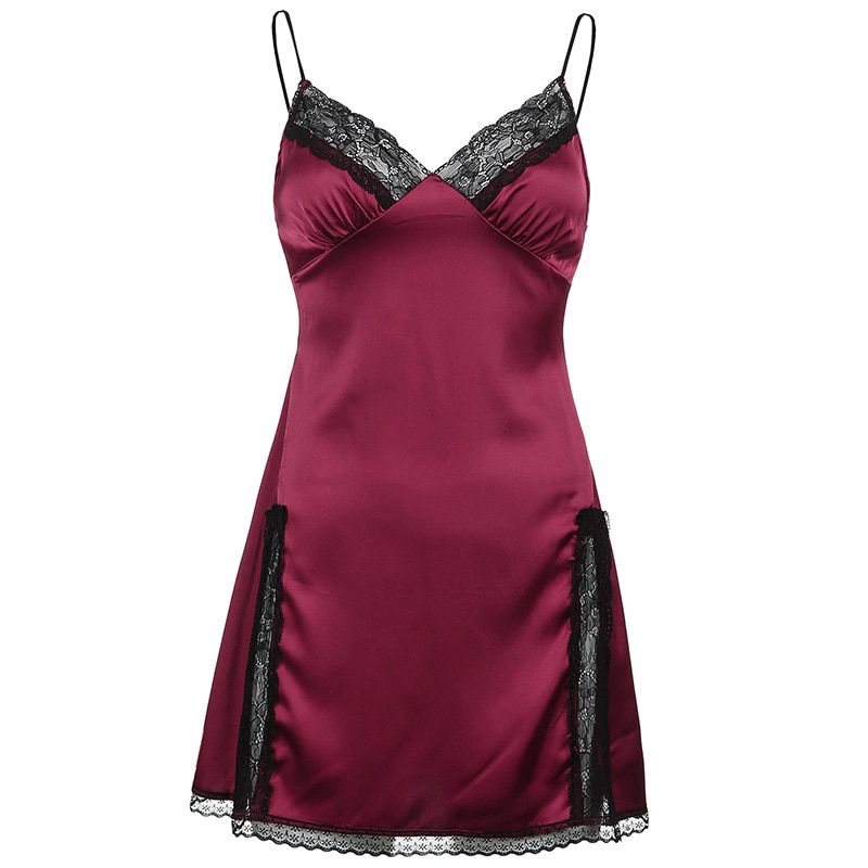 Yangelo Gothic Black  Dress Women Spring Summer 2021 Casual Retro Sleeveless Street Fashion Girl Lace Strap Mini Dress Woman